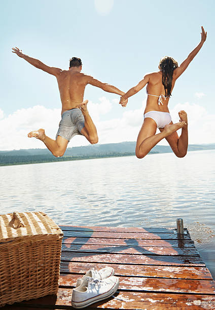 istock Carefree fun by the lake 468888395