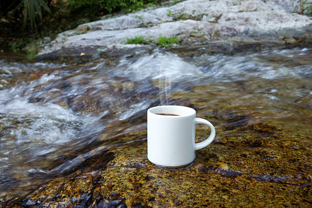 istock Refreshments and coffee on the rocks at the falls. 468888456