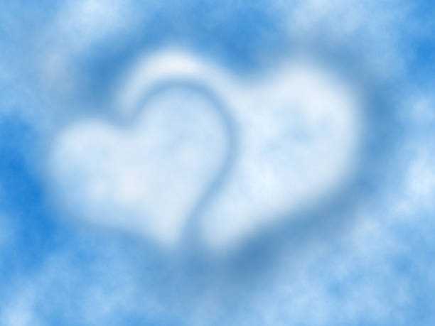 istock Two hearts in the clouds in the sky 468891526