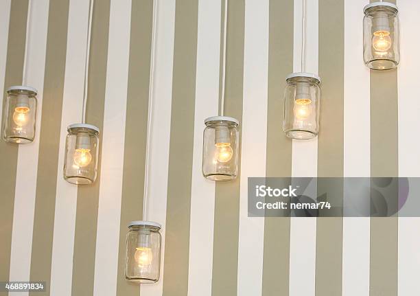 Chandelier Made Ââfrom A Jar Stock Photo - Download Image Now - 2015, Backgrounds, Bright