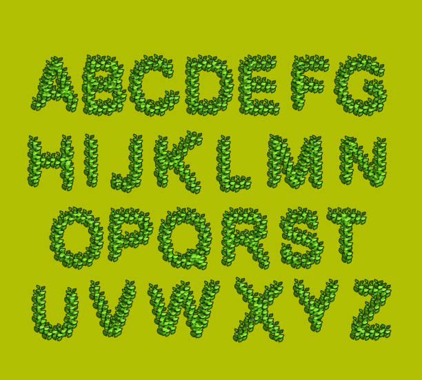 istock Leaves  Font Green.  letters from the tree's leaves 468895762