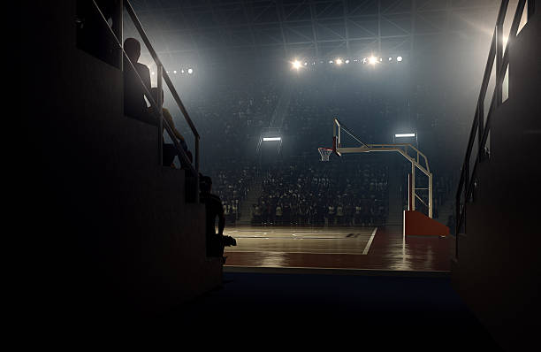 View to basketball stadium from players zone