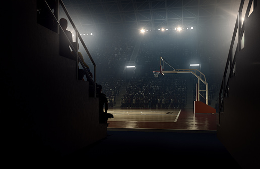 istock View to basketball stadium from players zone 468899104