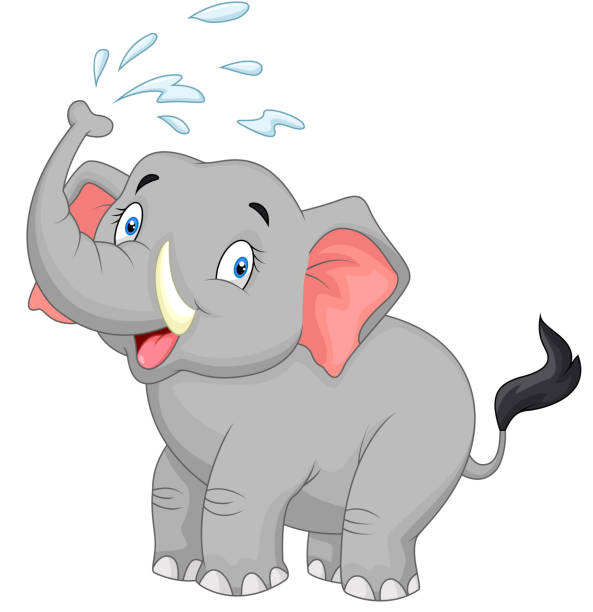 ilustrações de stock, clip art, desenhos animados e ícones de mulher de pulverização de água - elephant water vector animals in the wild