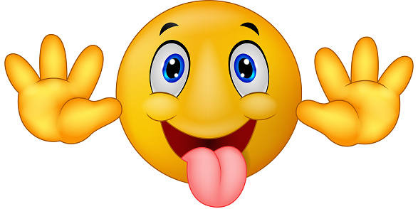Playful Cartoon Emoticon Smiley Jokingly Stuck Out Its Tongue Stock ...