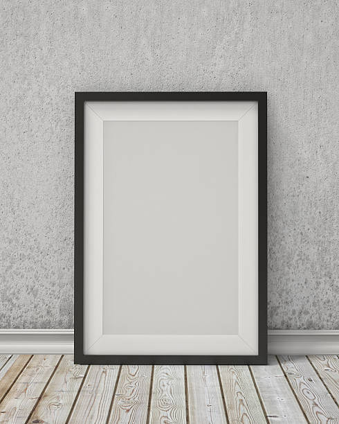 istock blank black picture frame on an old wall and vintage 468900694