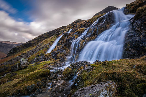 istock Stunning Waterfall On The Mountain At Lake Buttermere. 468903972
