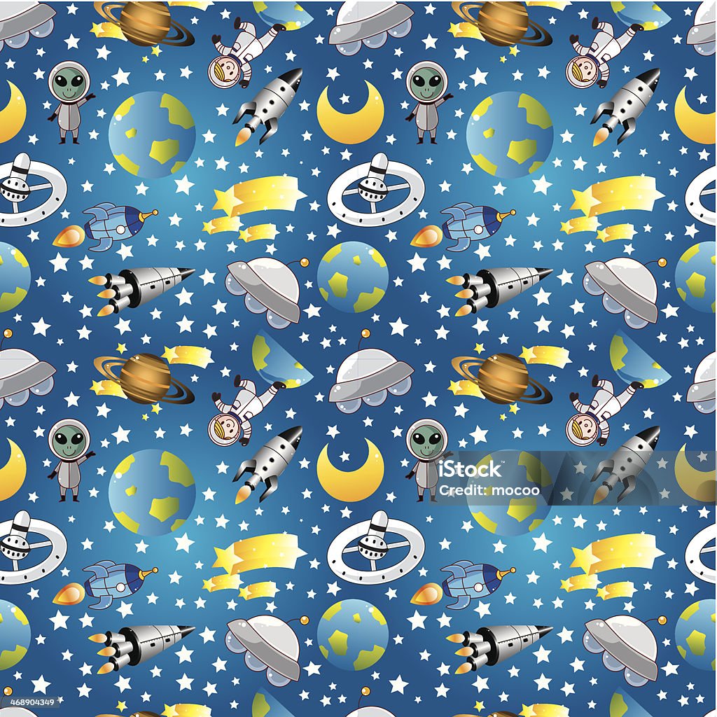 seamless space pattern Alien stock vector