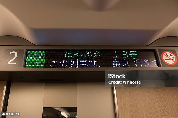 Señal De Información Sobre Shinkansen E5 Serie Tren En Japón Foto de stock y más banco de imágenes de Fotografía - Imágenes
