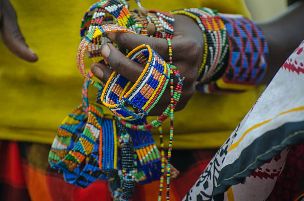 istock Masai Woman selling bracialet 468907059