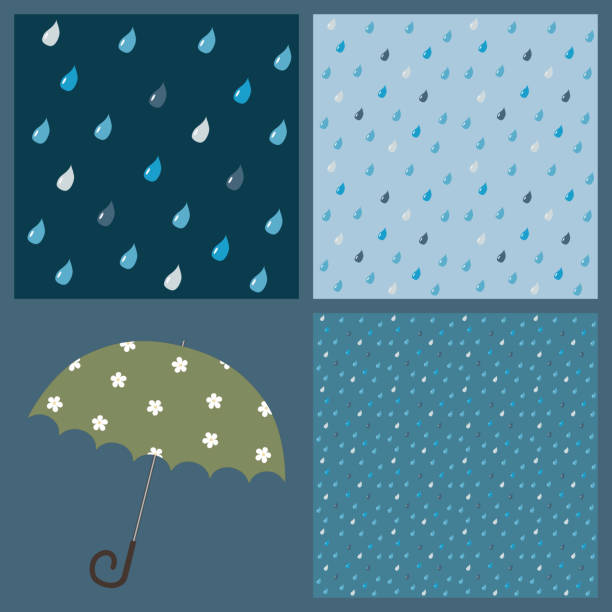 набо�р красочных рисунков с raindrops - cold rain parasol gray stock illustrations