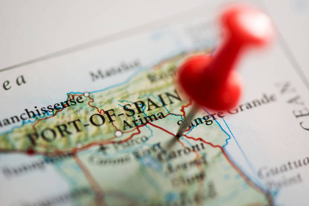 istock Port of Spain Pinned on Map 468910552