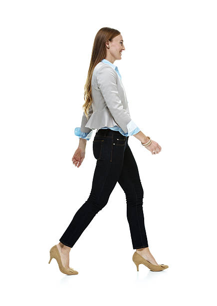 istock Cheerful woman walking 468912697