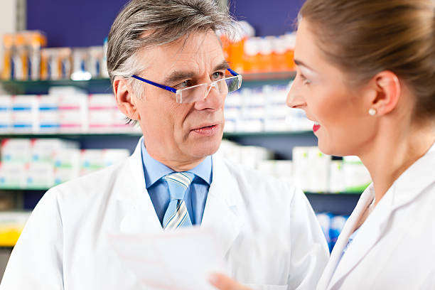 istock Two pharmacists in pharmacy consulting 468912771