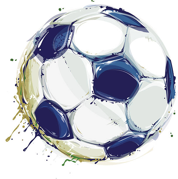 grunge-fußball-spielball - sports equipment team sport sport illustration and painting stock-grafiken, -clipart, -cartoons und -symbole