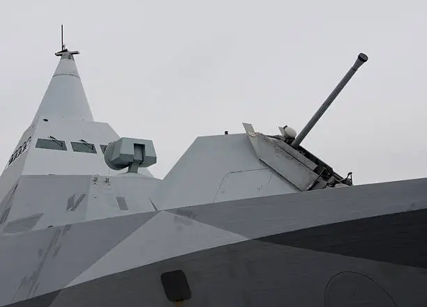 Stealth Corvette of the Swedish navy, docked in Malmö, Sweden