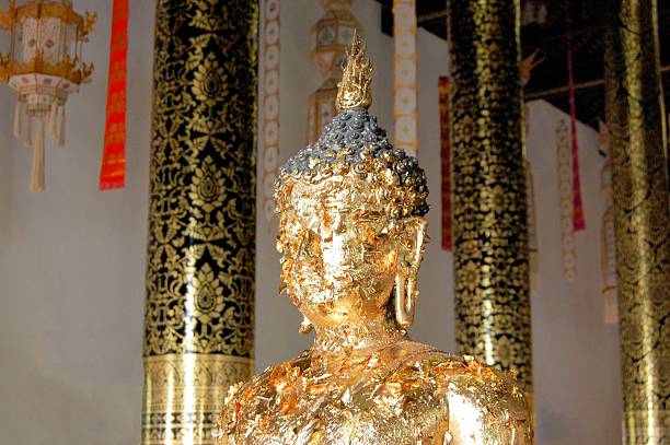 istock Buddha with Gold scrapes in Chiang Mai, Thailand 468914836