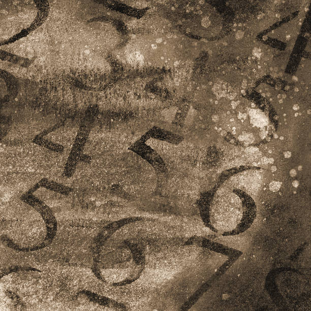 istock Distressed texture with numbers and texture in sepia tones 468917148
