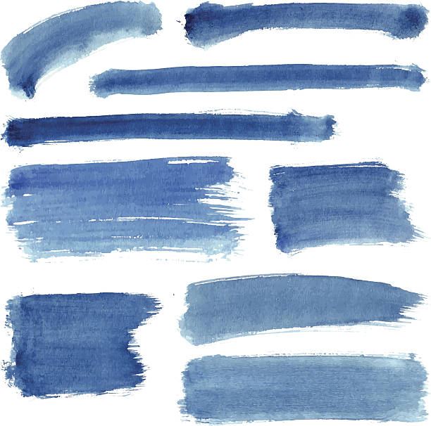 zestaw niebieski kolor wody udar - spary stock illustrations