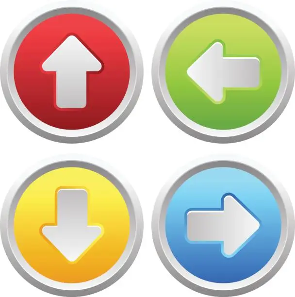 Vector illustration of Arrow buttons