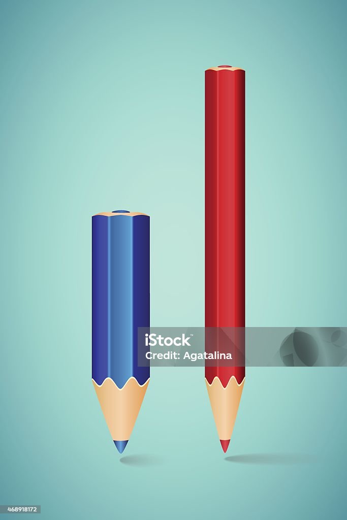 Vector Illustration - Two Vertical Pencils Vector Illustration - Two Vertical Pencils on Blue Backgroun 2015 stock vector
