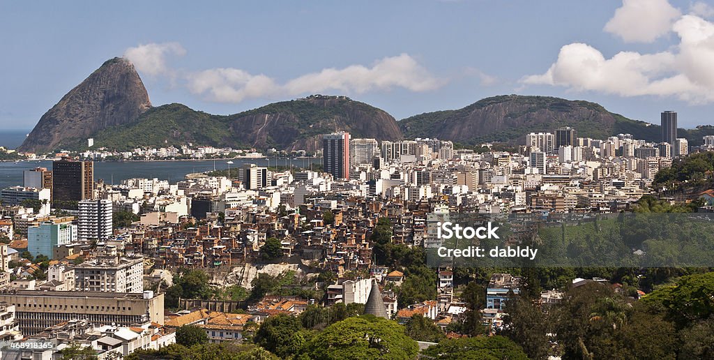 Skyline Rio de Janeiro Rio de Janeiro Flamengo District and Sugarloaf Mountain. Aerial View Stock Photo