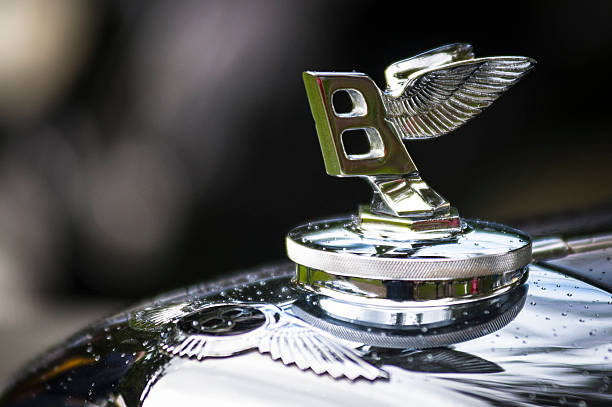 bentley automobile clásico distintivo del capó - hood ornament fotografías e imágenes de stock