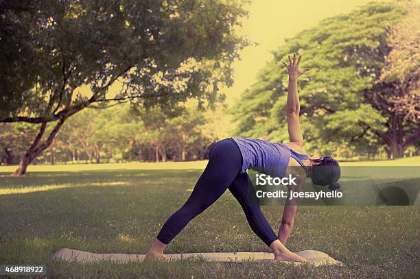 Yoga Pose In Park Stock Photo - Download Image Now - 2015, Adult, Balance
