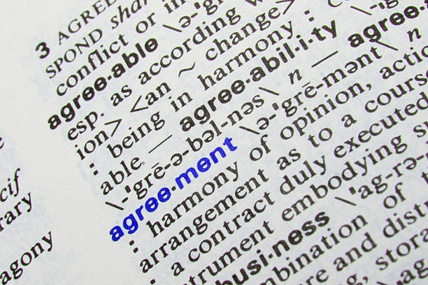 istock Agreement. Closeup of dictionary word entry. 468919304