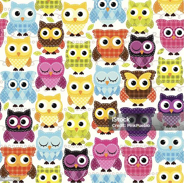 Various Seamless Tileable Vector Of Owl Background Stock Illustration - Download Image Now - Backgrounds, Animal, Animal Body Part