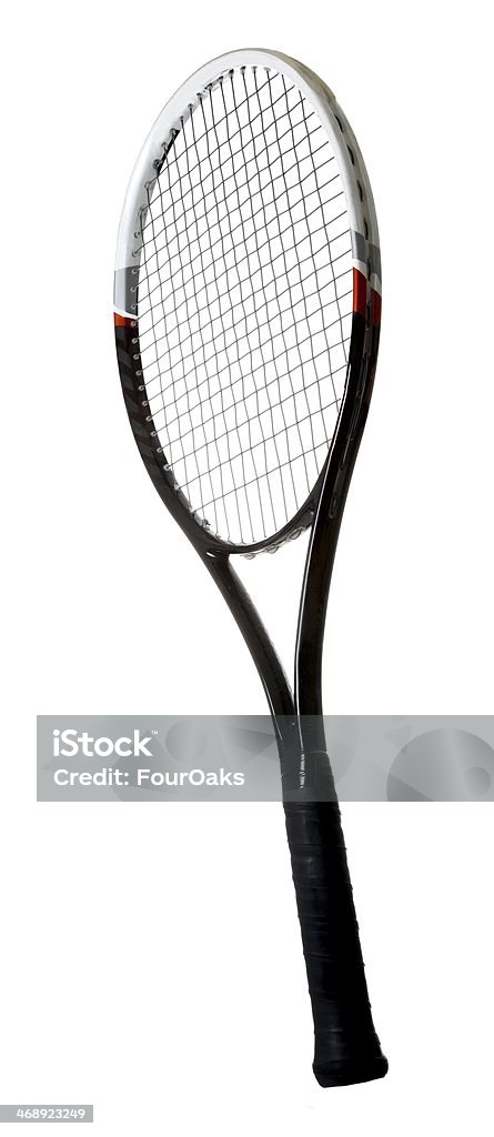 Tennis Racket Isolated Modern graphite tennis racket isolated on white background Racket Stock Photo