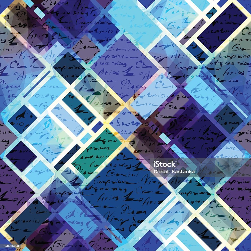 Blue Geometric Manuscript Pattern Stock Illustration - Download Image ...