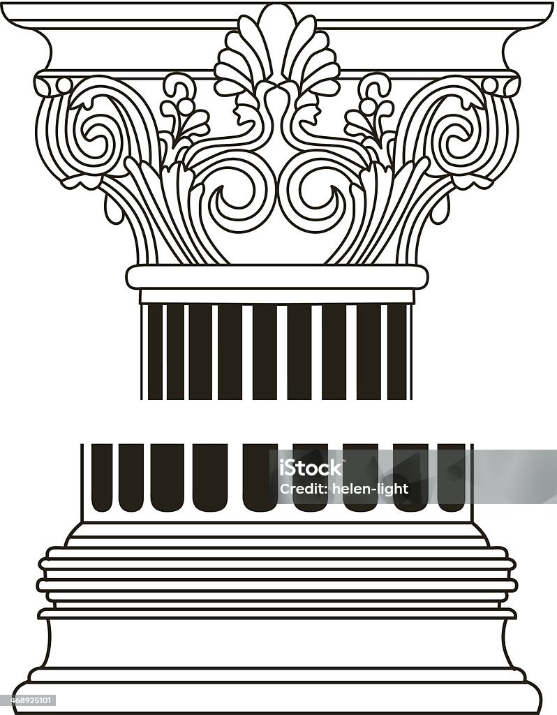 Starym stylu Grecja column. Ilustracja wektorowa - Grafika wektorowa royalty-free (Antyczny)