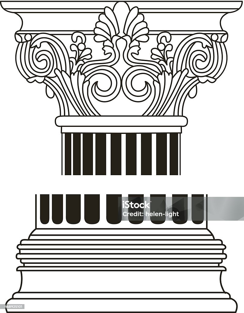 Старый стиле Греции column. Векторная иллюстрация - Векторная графика Аборигенная культура роялти-фри