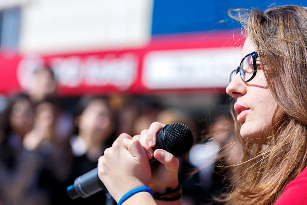 istock Girl with mic - Stock Image 468925304