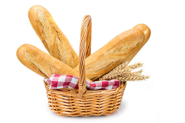 Basket with wheat bread