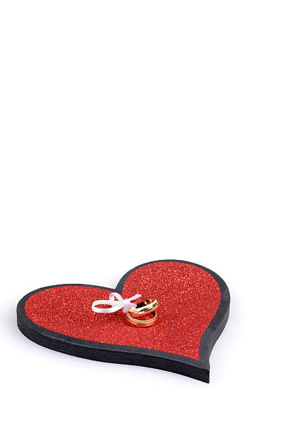 istock wedding band rings on a heart 468931241