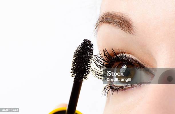 Woman Eye With Mascara Stock Photo - Download Image Now - Eyelash, Eyebrow, Applying