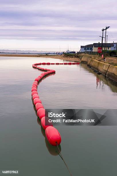 String Of Red Floats At Sea Stock Photo - Download Image Now - Bay of Water, Buoy, Floating On Water