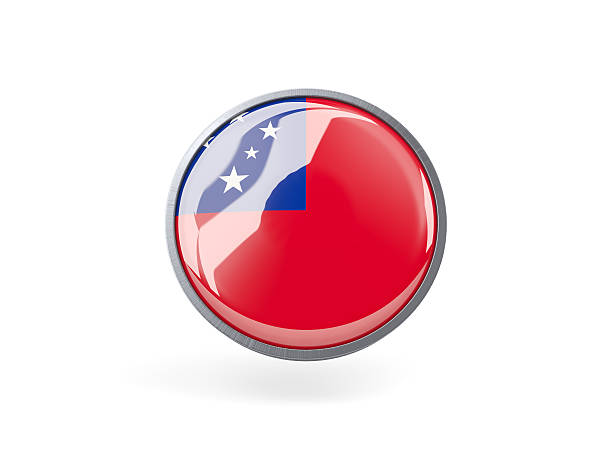 istock Round icon with flag of samoa 468932094