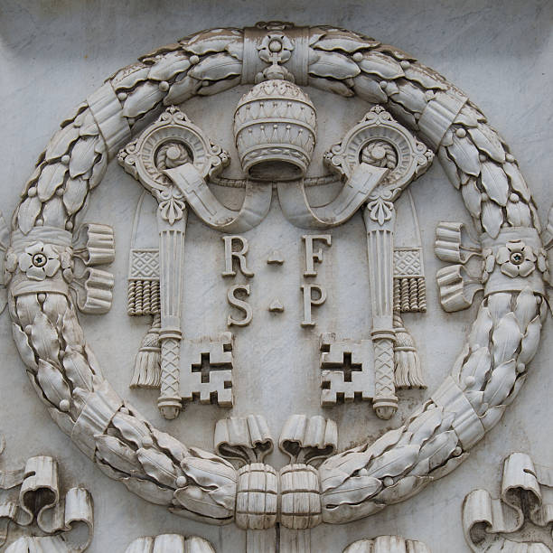 istock Carved shield of the vatican 468933167