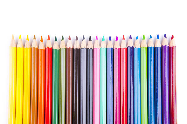 istock Colour pencils isolated on white background close up 468933218