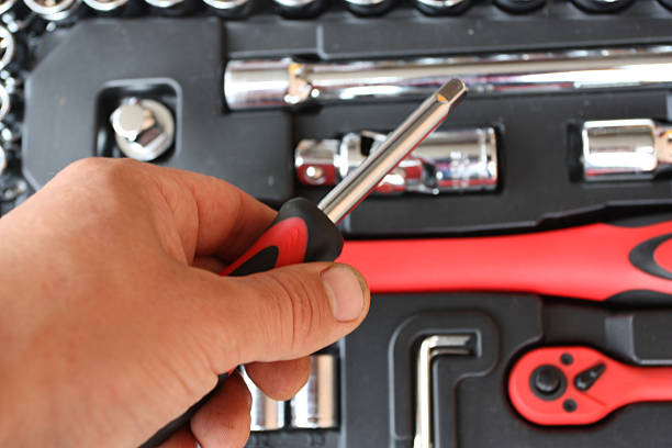 istock Tool kit for the mechanic of a car 468933580