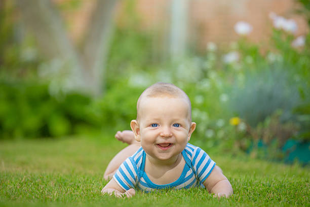 Cheerful baby stock photo