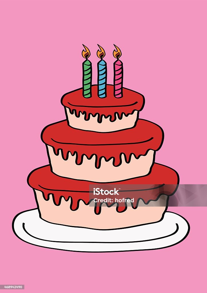 Tre Livelli Di Torta Di Compleanno Con Candele Tre - Immagini vettoriali  stock e altre immagini di 2-3 anni - 2-3 anni, Stratificato, Torta di  compleanno - iStock