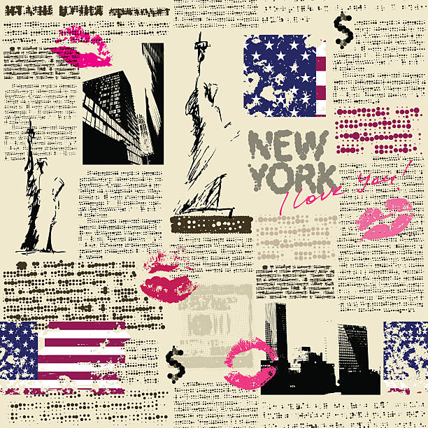 istock Newspaper New York with the sketch statue of Liberty 468942542