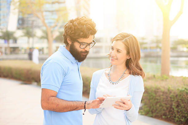 istock Young couple and tablet 468942958