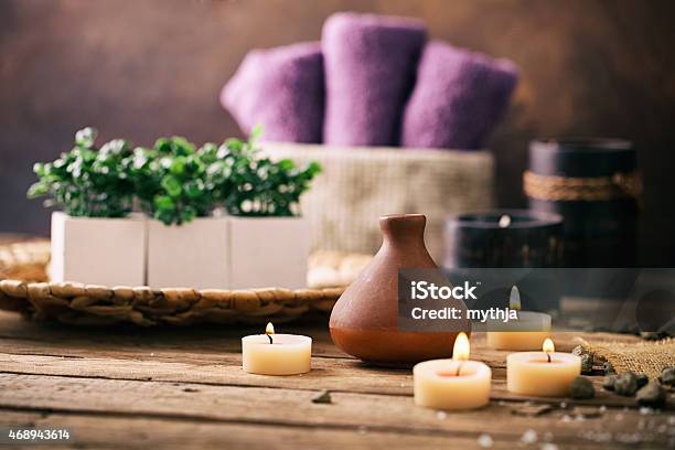 Spa Setting Stock Photo - Download Image Now - Domestic Room, Candle, Massaging