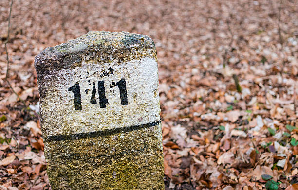 Milestone 9 kilometers in Samso island, Denmark