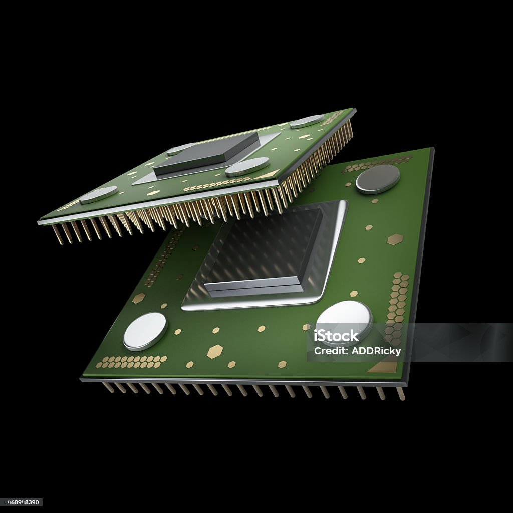 Processor unit CPU concept 3d render High resolution 2015 Stock Photo